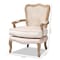 Baxton Studio Vallea Beige Velvet Upholstered White-Washed Oak Wood Armchair 156-9494 - alternate 3